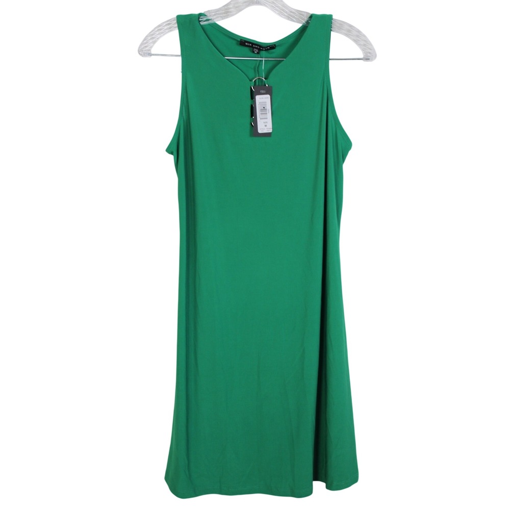 Nik and Nash Green Ring Keyhole Sleeveless Shift Dress T6398M Mens Size M NEW